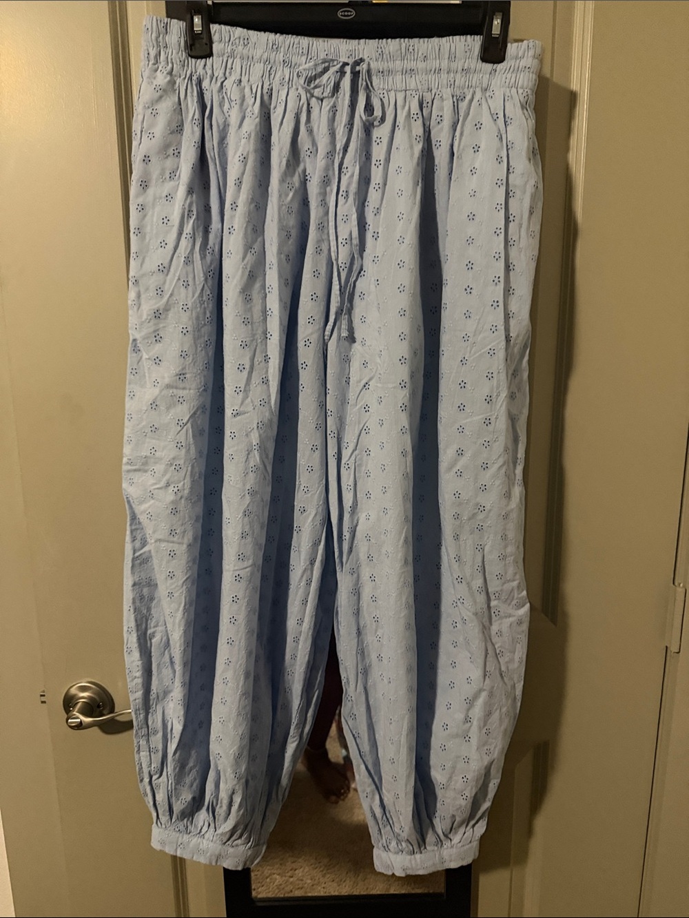 Light Blue Eyelet Cotton Jumpsuit